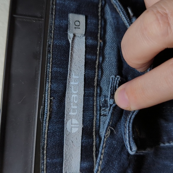 Tractr Cuffed Denim Shorts Dark Wash Girls Size 10 - Picture 2 of 5